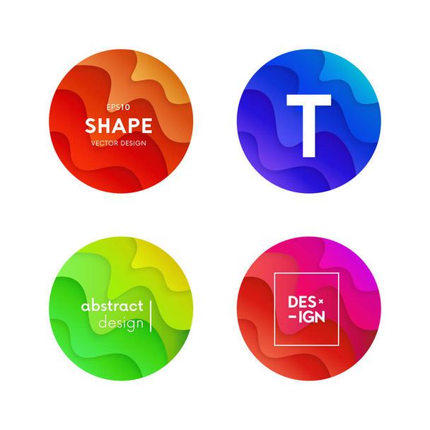 Set di modelli di cerchio astratti per logo, icona. Forme rotonde liquide
. - Foto, immagini