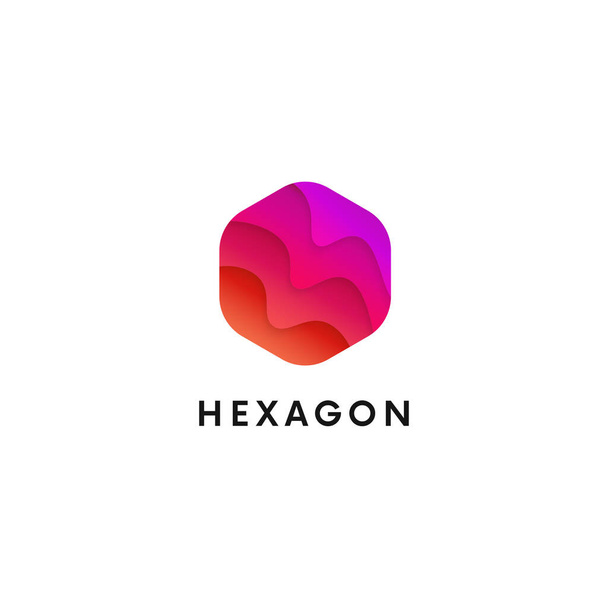 Trendy hexagon logo. Abstract geometric shape icon company sign. - Photo, Image