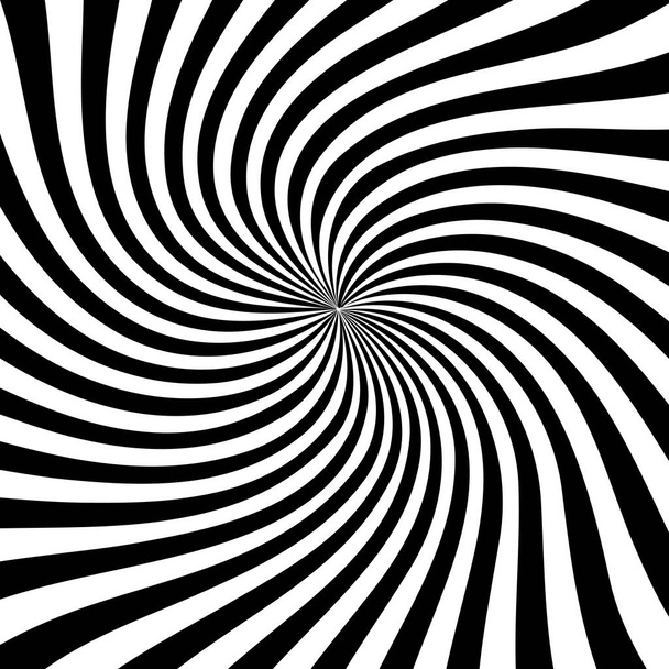 Illustration optique abstraite conception vectorielle de fond. Fond noir et blanc rayé psychédélique. Modèle hypnotique
. - Photo, image