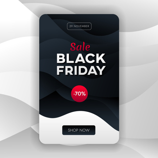 Abstract black friday sale banner promo card for app ui element vector design. - Photo, Image