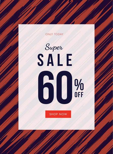Abstract Super Sale banner with 60% off discount. Promo placard. - Photo, Image