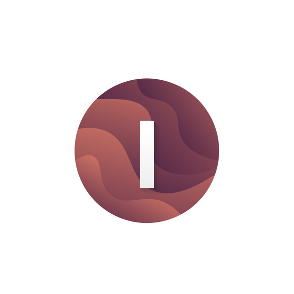 Soyut I harfi logo dairesi şekil şirketi işareti katmanlanmış yuvarlak simge modu logotip vektör tasarımı. - Fotoğraf, Görsel