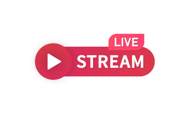 Video-Stream Live-Symbol. Online Streaming Banner Vektor Design. - Foto, Bild