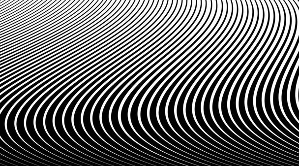 Halftone φόντο με απογυμνωμένα μαύρο και άσπρο γραμμές. Οπτικός σχεδιασμός φορέα τέχνης ψευδαίσθησης. - Φωτογραφία, εικόνα