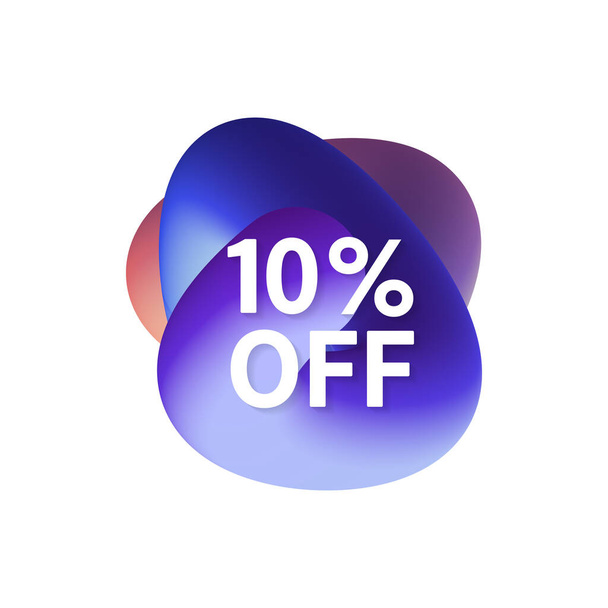 10% off special sale discount banner. Abstract fluid shape with promotion offer. - Photo, Image