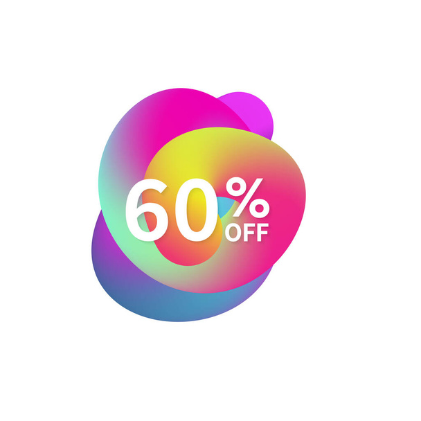 60% off special sale discount banner. Abstract fluid shape with promotion offer. - Photo, Image
