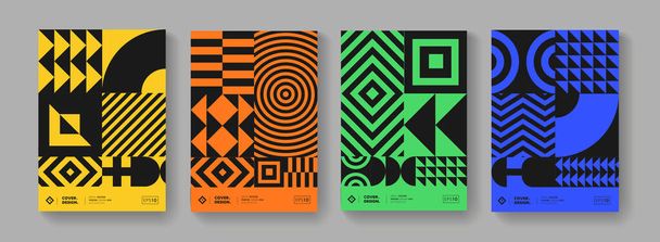 Cool minimal geometric poster collection vector design.  Trendy pattern. - Photo, Image