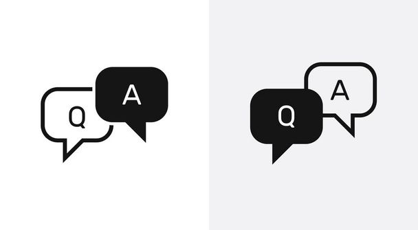 Vragen en Antwoorden platte pictogram vecor ontwerp. Faq spraakbellenteken. - Foto, afbeelding