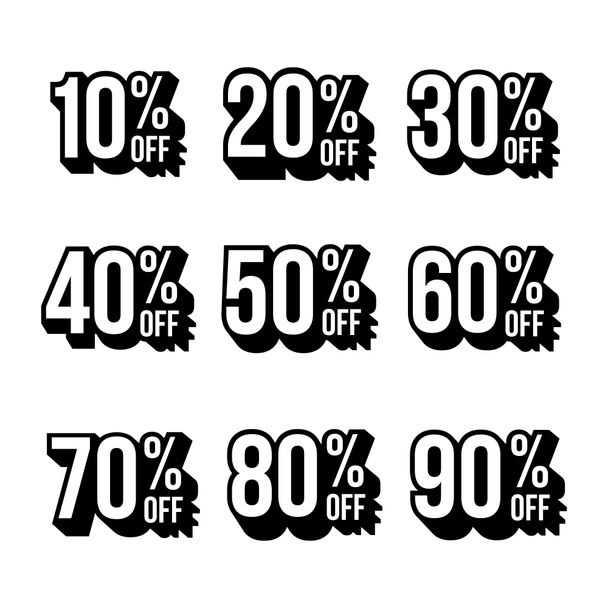 Set di adesivi vendita con percentuale di sconto offerta progettazione vettoriale
. - Foto, immagini