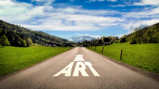 Street Sign the Way to Art - Felvétel, videó