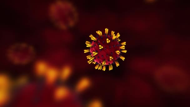 Coronavirus puhkeaminen (COVID-19) lääketieteellinen animation.virus vaarallinen flunssa hälytys. 2019-ncov tausta
 - Materiaali, video