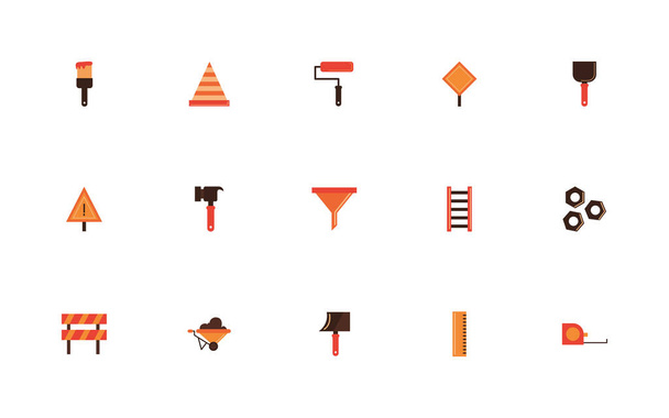 paquete de iconos planos conjunto de construcción
 - Vector, imagen