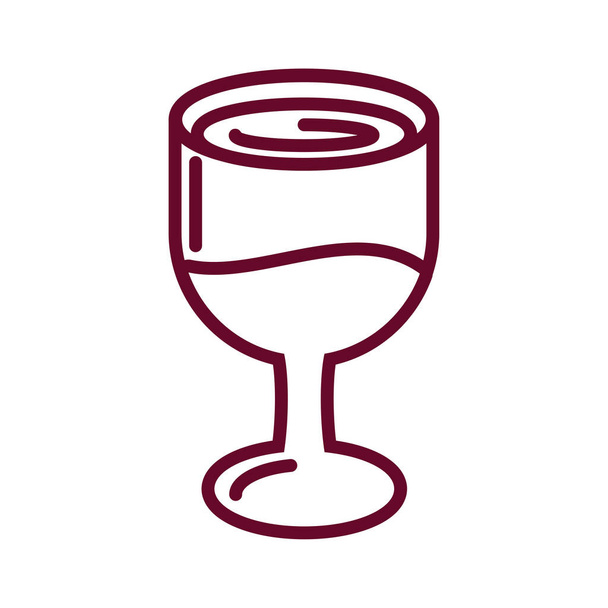 icono de cristal de vino, diseño de estilo de línea
 - Vector, Imagen