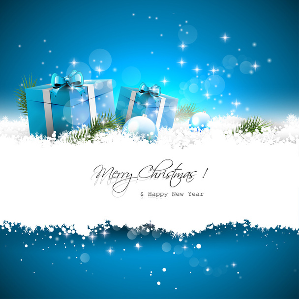 Blue Christmas greeting card - Vector, Image