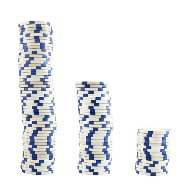 Three stacks of casino chips - Foto, Imagem