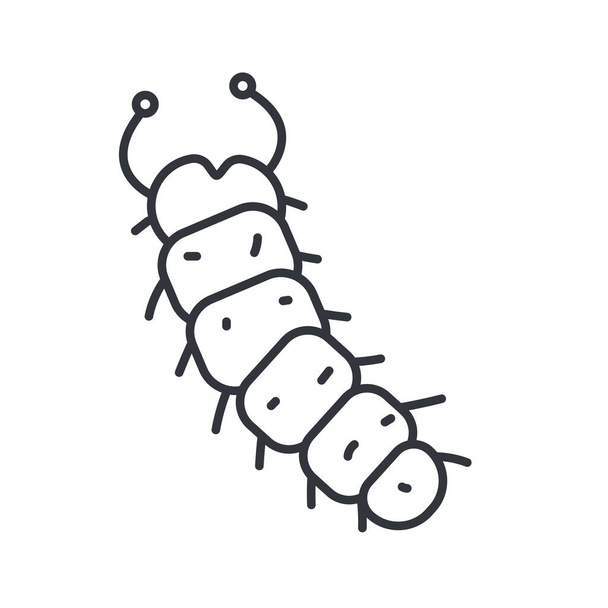 Larva böceği simgesi, satır ayrıntı biçimi - Vektör, Görsel