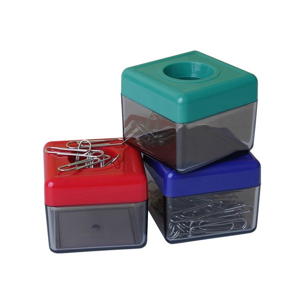 barevné magnetické plastové boxy, kontejner sponky isola - Fotografie, Obrázek