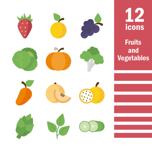 set di icone di frutta e verdura fresca
 - Vettoriali, immagini