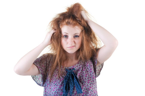 Portrait of red-haired girl. - Foto, Imagen