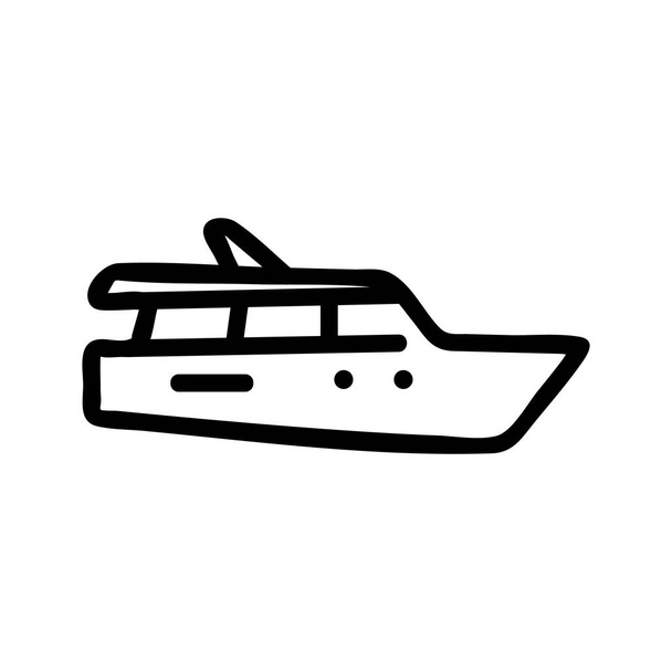Yachtsymbol-Vektor. Schlankheitszeichen. Isolierte Kontursymboldarstellung - Vektor, Bild