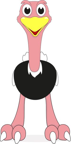 Lindo avestruz de dibujos animados
 - Vector, imagen