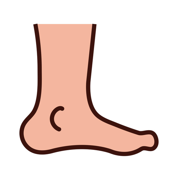 pied partie du corps humain icône de style plat
 - Vecteur, image