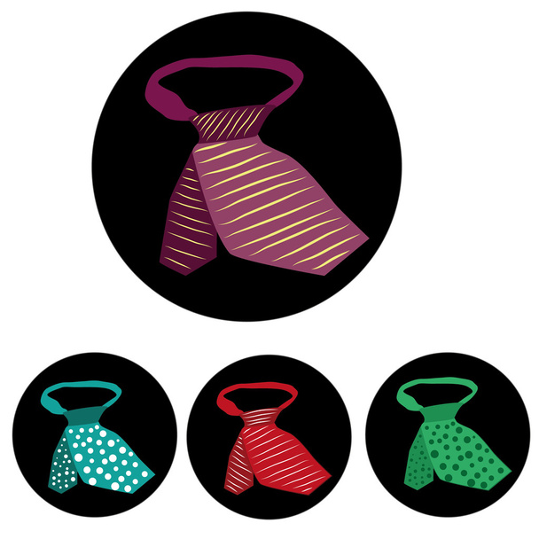 four different neckties - Vektor, kép