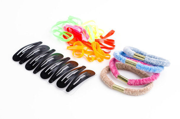 Haarspangen und Gummibänder - Foto, Bild