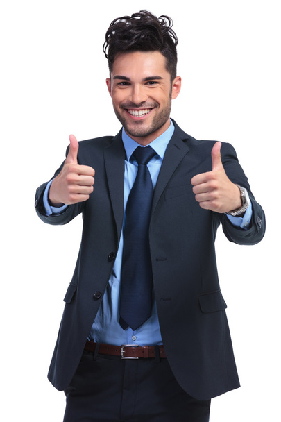 business man making the ok thumbs up gesture - Photo, image