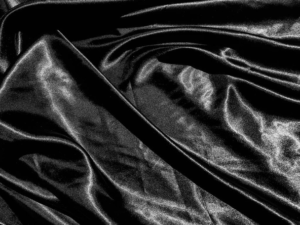 Toile noire ou fond de texture de tissu avec vague liquide ou plis ondulés. Conception de papier peint
 - Photo, image