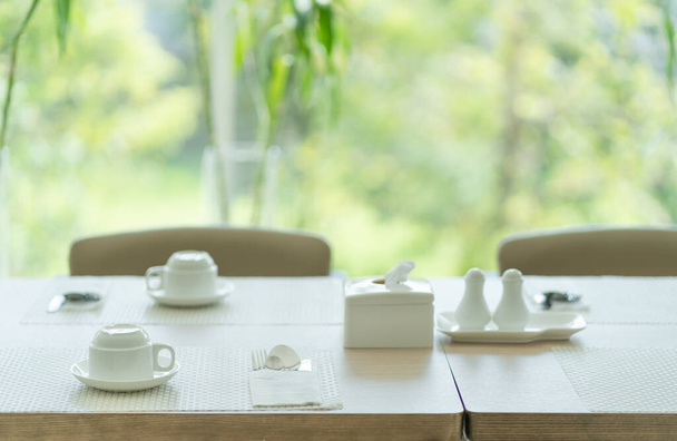 Group set of Coffee cup on wooden table for the freshness in coffee shop, Concept freshness in daily life - Photo, image