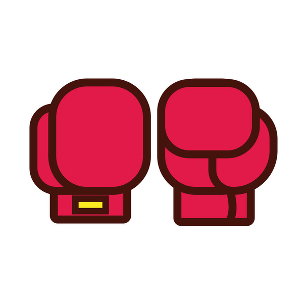 спортивні рукавички для боксу лінія і значок заповнення
 - Вектор, зображення