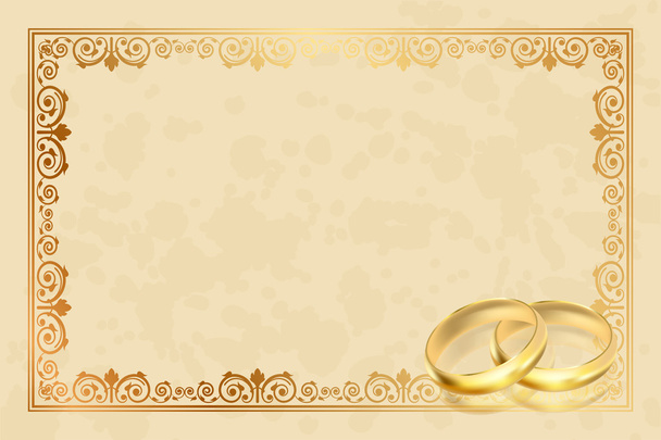Vector parchment frame with gold rings - Vector, Image