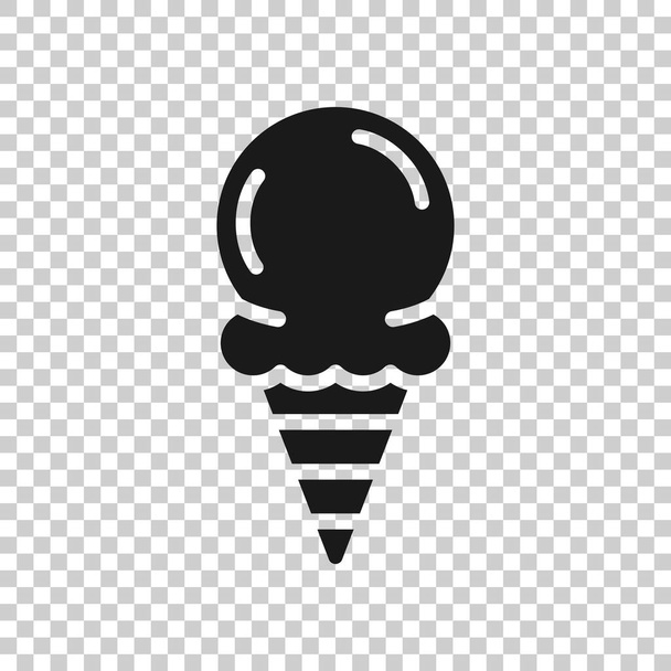 Ice cream icon in flat style. Sundae vector illustration on white isolated background. Sorbet dessert business concept. - Vector, Image