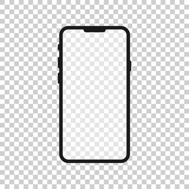 Smartphone blank screen icon in flat style. Mobile phone vector illustration on white isolated background. Telephone business concept. - Vektor, obrázek