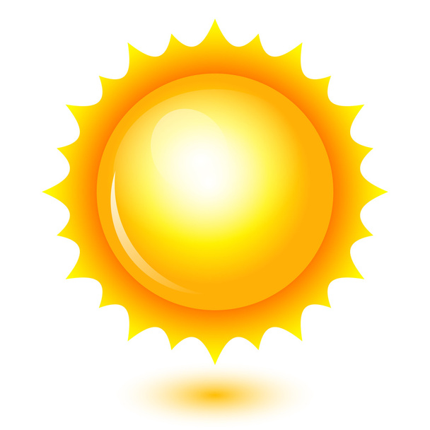 Векторная иллюстрация блестящего солнца
 - Вектор,изображение