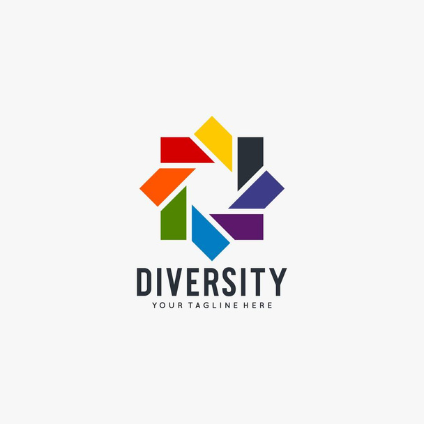Vielfalt Teamarbeit Logo Design Vektor Vollfarbe - Vektor, Bild
