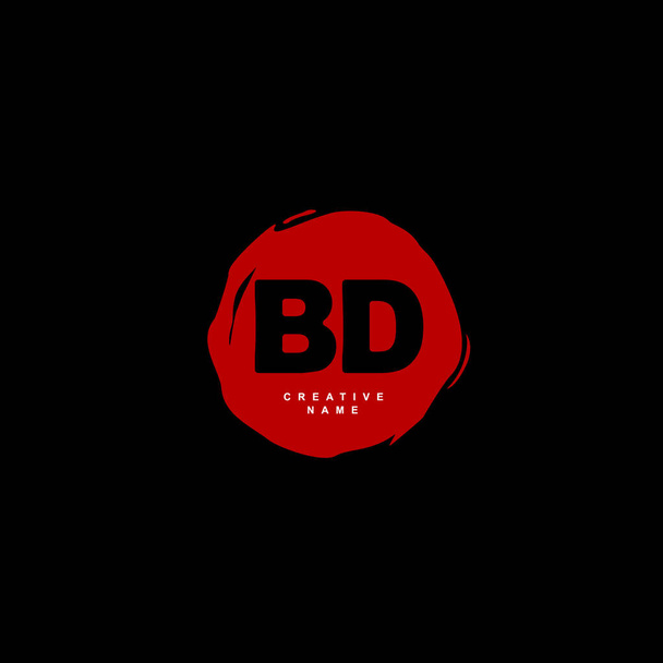 B D Bd İlk logo şablonu vektörü. Harf logosu kavramı - Vektör, Görsel