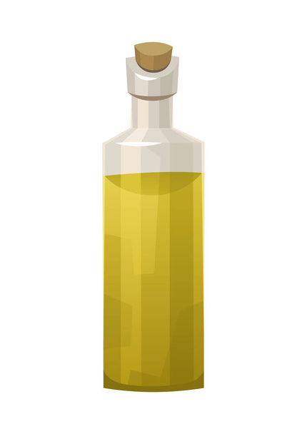 Butelka oliwy z oliwek izolowana na białym wektorze tła - Wektor, obraz