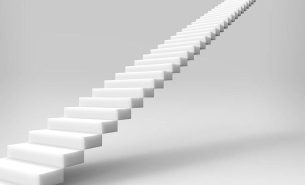 Tersten izole edilmiş merdivenin 3D görüntüsü - Fotoğraf, Görsel
