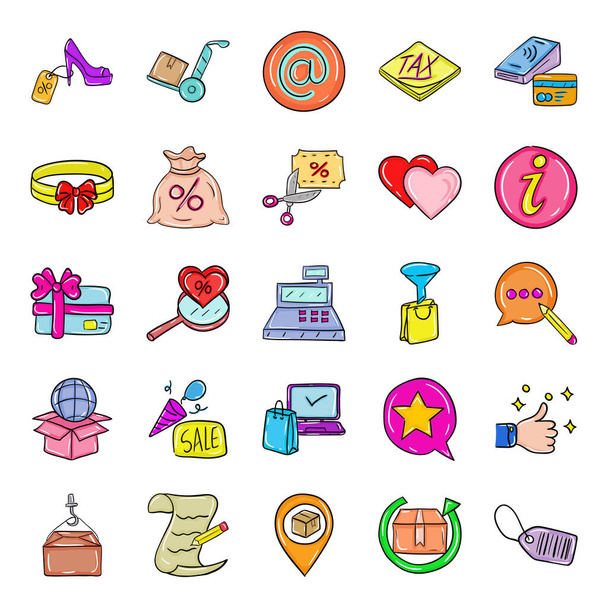 Fantabulous shopping and commerce vectors pack is here in hand drawn style. This set is perfectly suited ecommerce, mobile apps, shopping websites etc. Happy Downloading!  - ベクター画像