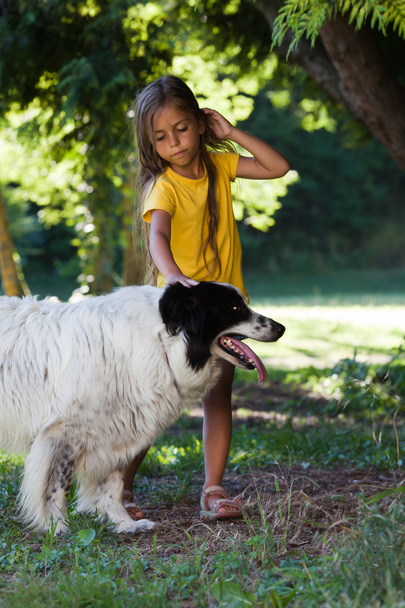 Little girl with dog - Foto, imagen