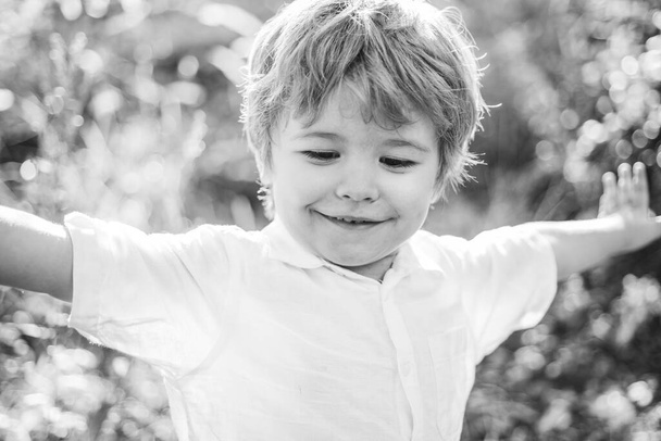 Cute child portrait. Super boy. Kids face. Happy children concept. - Photo, Image