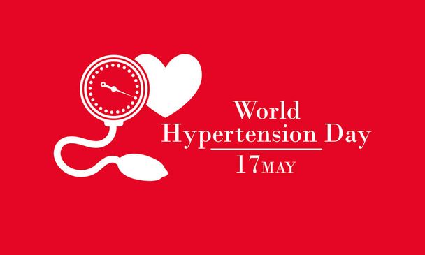 Ilustracja wektorowa na temat Światowego Dnia Nadciśnienia tętniczego obserwowanego 17 maja każdego roku. znany również jako wysokie ciśnienie krwi (Hbp) - Wektor, obraz