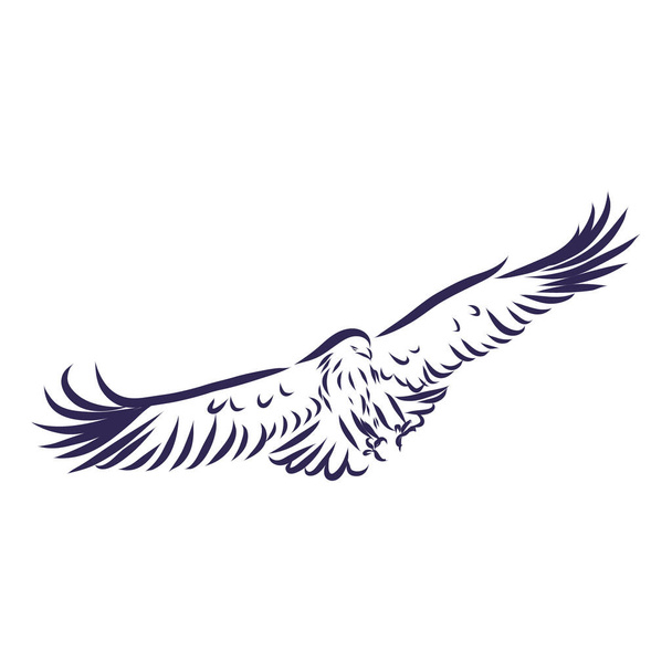 Eagle - χειρόγραφη διανυσματική απεικόνιση με ρεαλιστικό σκίτσο - Διάνυσμα, εικόνα