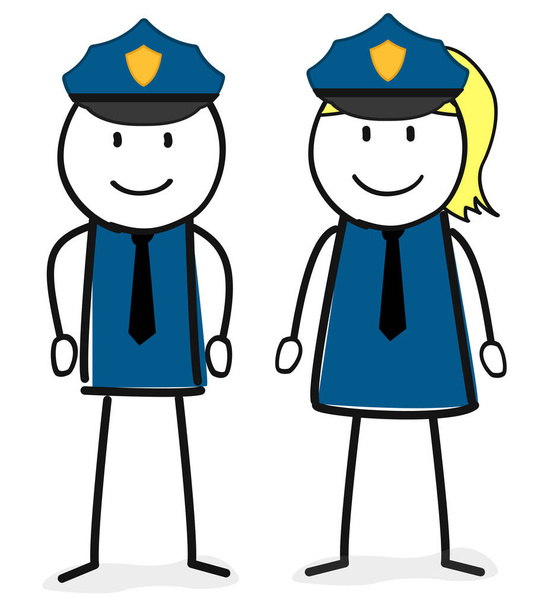 erkek ve kadın polis memuru - Vektör, Görsel