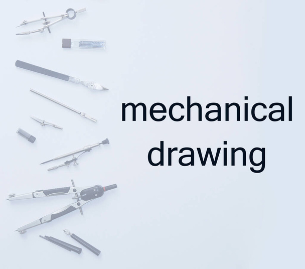 mechanical drawing tools with the inscription - Valokuva, kuva