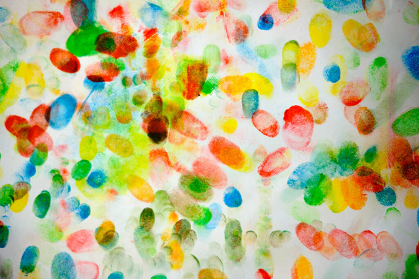 colorful of fingerprints on white background view - Foto, Imagen