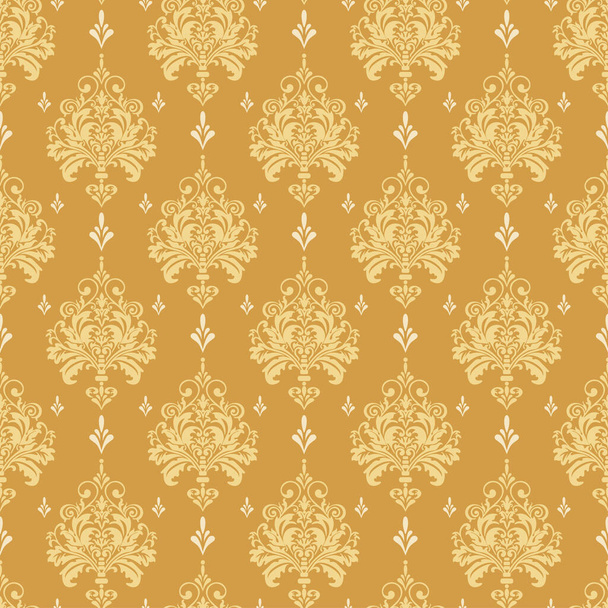 Modern background in damask style. Seamless gold wallpaper. Vector image - Vetor, Imagem