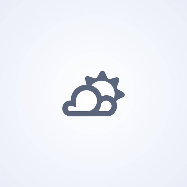 Soleil nuageux, meilleure icône de ligne vectorielle sur fond blanc, EPS 10
 - Vecteur, image